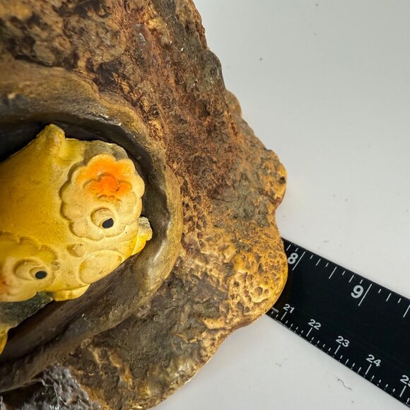 Rustic 70s Owl Log Planter Vintage Home Retro Woodland Decor Resin Flower Pot - Picture 12 of 14